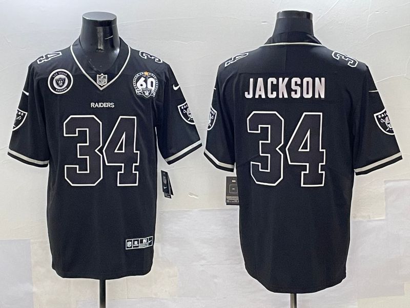 Men Oakland Raiders #34 Jackson Black Second generation 2025 Nike Limited NFL Jersey style 2